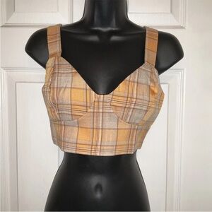 Lulus Women’s Plaid Bustier With‎ Back Zipper NWT Size XS